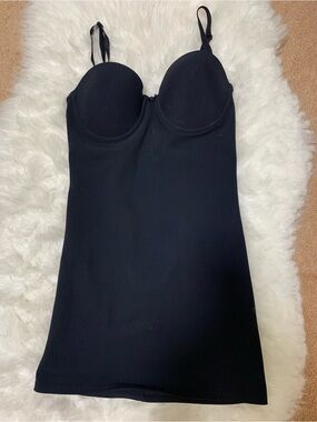 Black Built-In Bra Shaping Slip Dress